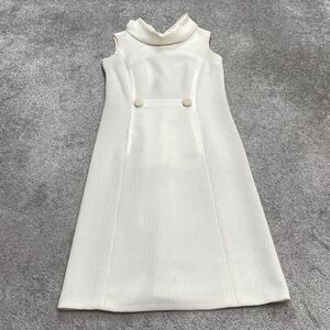 Young Naturals By Barnsville Vintage Midi Shift Dress Womens Small Ivory Classic